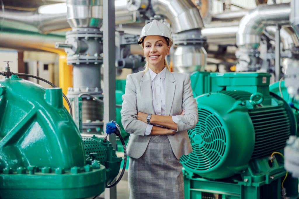 Energy manager standing in a facility
