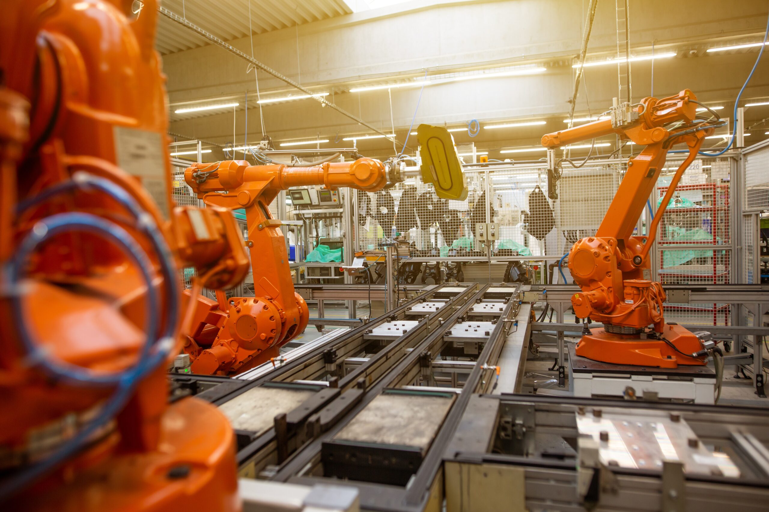 Manufacturing Plant with Robotic Arms